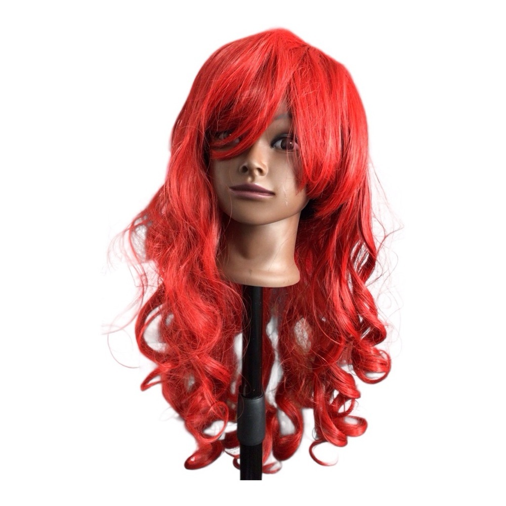 Cherry Red Wavy Wig with Dramatic Curls